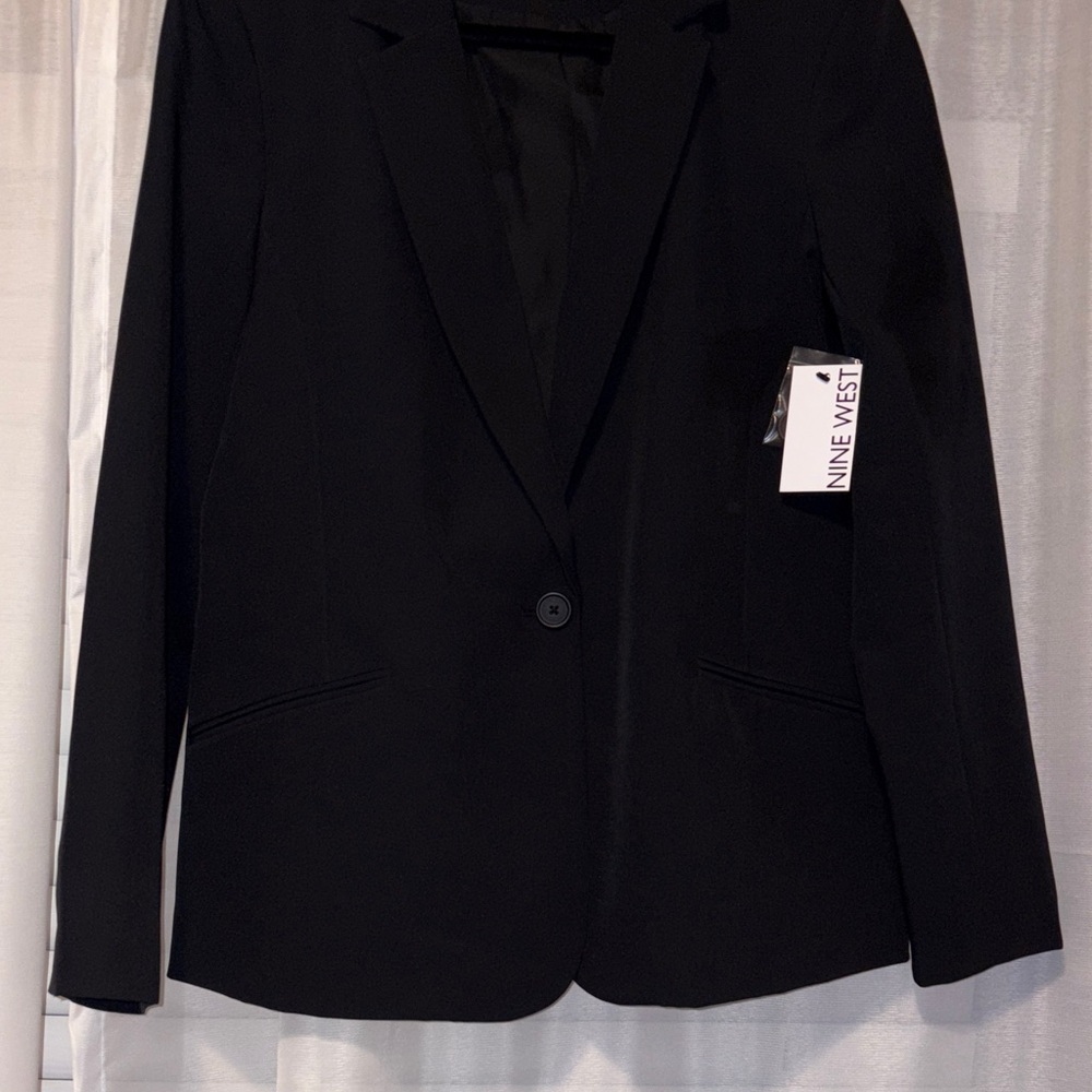 NEW Nine West Classic Single Button Black Blazer Size Large - Picture 4 of 8